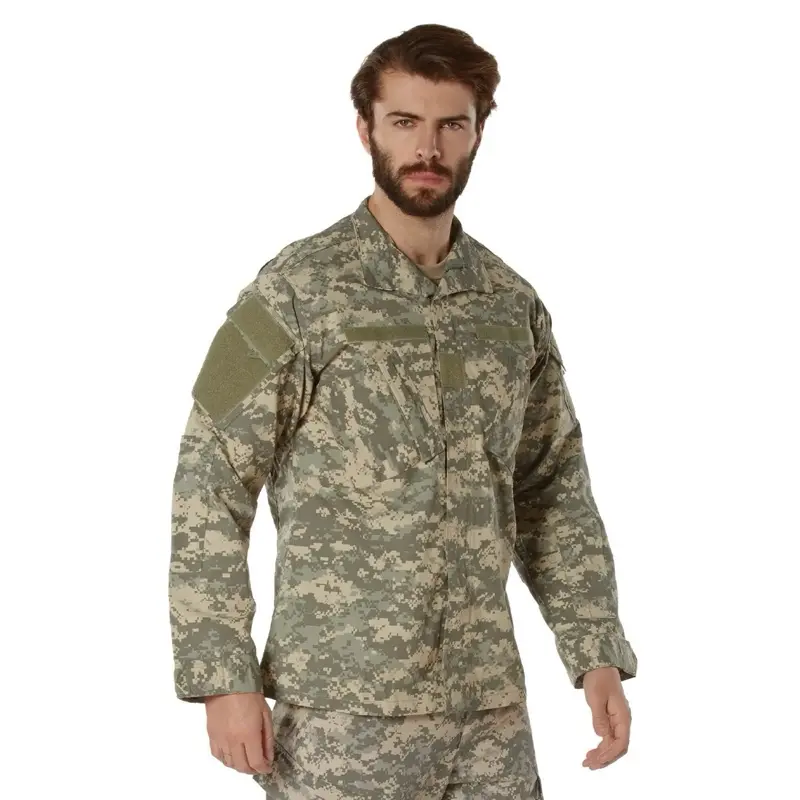 ROTHCO Men's ACU Digital Camouflage Army Combat Uniform Shirt - Menswear Mens Clothing, Rip-Stop Cotton-Polyester Pleated Fabric, 2 Front Pockets, Elbow Pads, Workwear Tops for Military Use