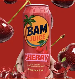 BAM Juice Passion Fruit Beverage with Pineapple Mango & Cherry 500ml Can Flavor Berry