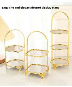 Cake Stand Dessert Table Nordic Plating Afternoon Tea Snack Stand Two-Layer Three-Layer Iron Art Display Stand Organiser Rack
