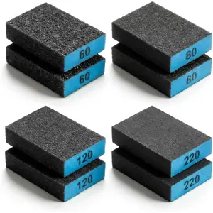 8 Pack Sanding Sponges Set | 60/80/120/220 Grit | Cuttable Washable  Wet Dry Sanding Blocks for Drywall, Wall, Metal,  Furniture (60/80/120/220 Grit)