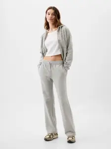 Women Gap Logo Straight Sweatpants - Light Heather Grey