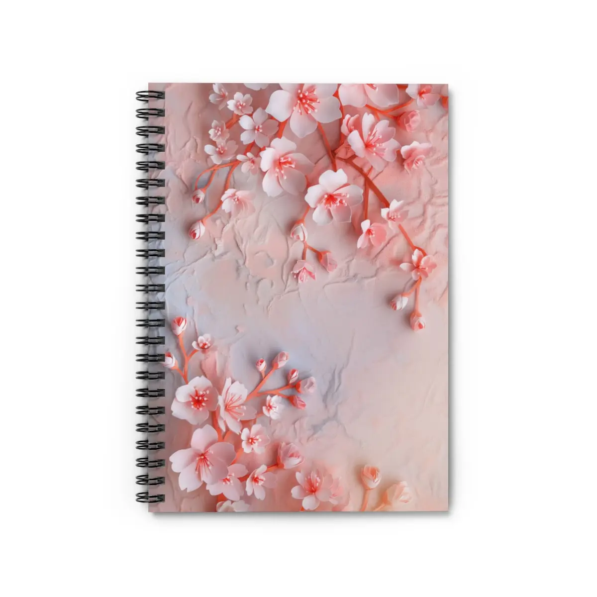 Pink Cherry Blossom Spiral Notebook - Ruled Line