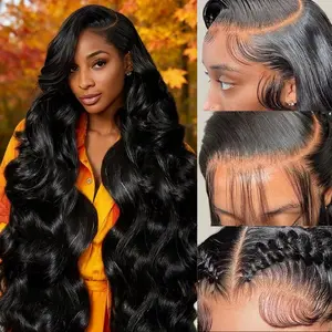 13x6 Body Wave Lace Front Wigs Human Hair 30 Inch Lace Front Wigs Human Hair Pre Plucked 180% Density Body Wave Human Hair Wig Natural Color For Women