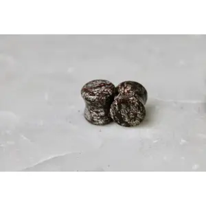 Brown Snowflake Obsidian Double Flare Plugs PAIR