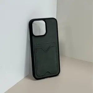 Tan Suede Card Holder Wallet Aesthetic Protective Case |   Fashionable Phone Case for iPhone 17, 17 Air, 16, 15, 14, 13,  Pro Max, Pro, Plus |   High Quality Shockproof Cover |   Trendy iPhone Case Shopping Pick mobile