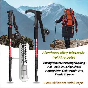 All-Terrain Trekking Pole, Four-Section Telescopic Stick, Lightweight Durable Material, Ergonomic Handle, Quick Lock System, Portable Outdoor Gear