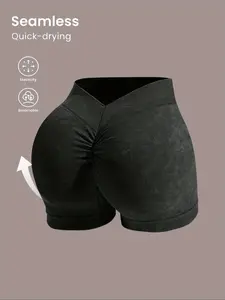 Women's High Waist Butt Lifting Running Shorts, Quick-Dry Matte Fabric, High Elasticity, Yoga Pants, Seamless Design, High Waisted Shorts