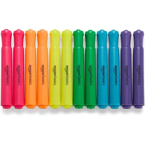 Basics Tank Style Highlighters, Chisel Tip, Bible Highlighter, Office and School Supplies, 12 Pack, Assorted Colors