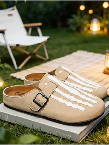 Spring Summer New Men's Half-Enclosed Sandals Clogs, Soft Skin-Friendly Material, Lightweight Design for Indoor Relaxation & Outdoor Walks