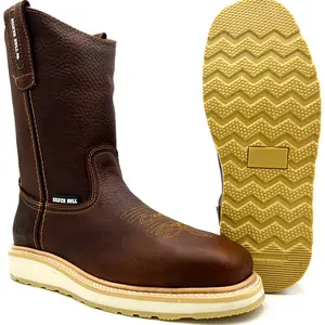 Silver Bull Steel Toe Rodeo Work Boot Dual Density Sole Square Toe Goodyear Welt Construction Leather Comfort Footwear Shoe SB-5073  Walking Shoes