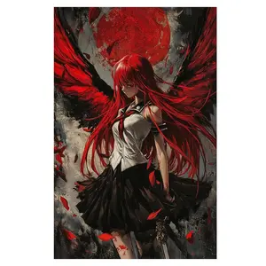Room Decor 1pc High School Anime- Frameless Canvas Art Poster, 12x18 inches, for Bedroom, Office, Living Room Wall Decor, Home and Dorm Decoration