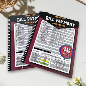 48-Month Bill Payment Tracker Notebook for Adults & Families - 48-month coverage, easy-to-use layout, budget planning pages, financial overview pages, expense & income tracking, debt payoff planning organizer