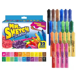 Mr. Sketch Scented Markers – 22 Assorted Colors, Chisel Tip, Vibrant Scented Ink, Ideal for Creative Drawing