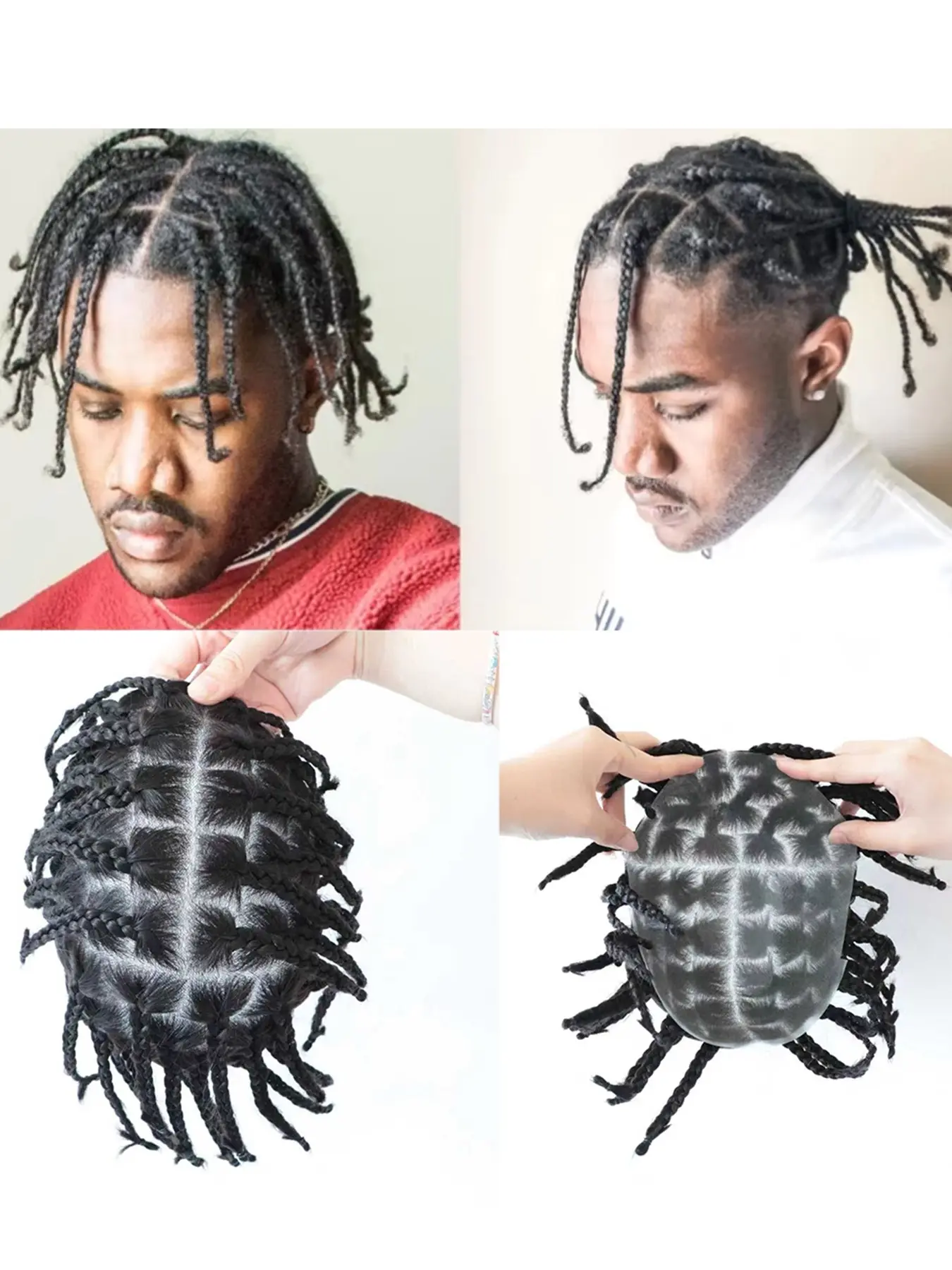 Men's 20.32×25.4 cm PU Skin Base Toupee, Lightweight Partial Coverage Hairpiece with Ultra-Thin Design, Comfortable Fit for Easy Daily Wear and Natural-Looking Styling, Soft Wave Wig