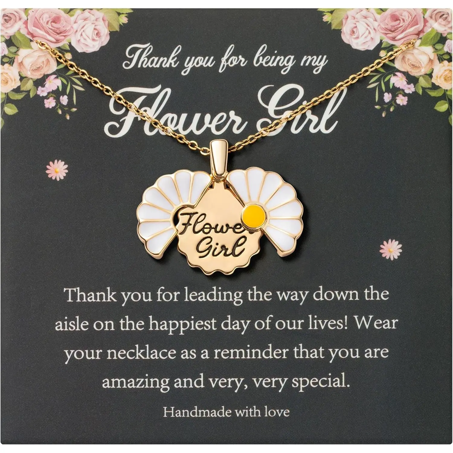 Unisex Gold Daisy Locket Necklace - Stainless Steel Pendant with Letter Engraving, Shell Beads, Comfortable Short Length, Daily/Casual Wedding Gift for Flower Girls, Daisy Pendant, Engraved Message, Metal Coating, No Easy Rust And Fade