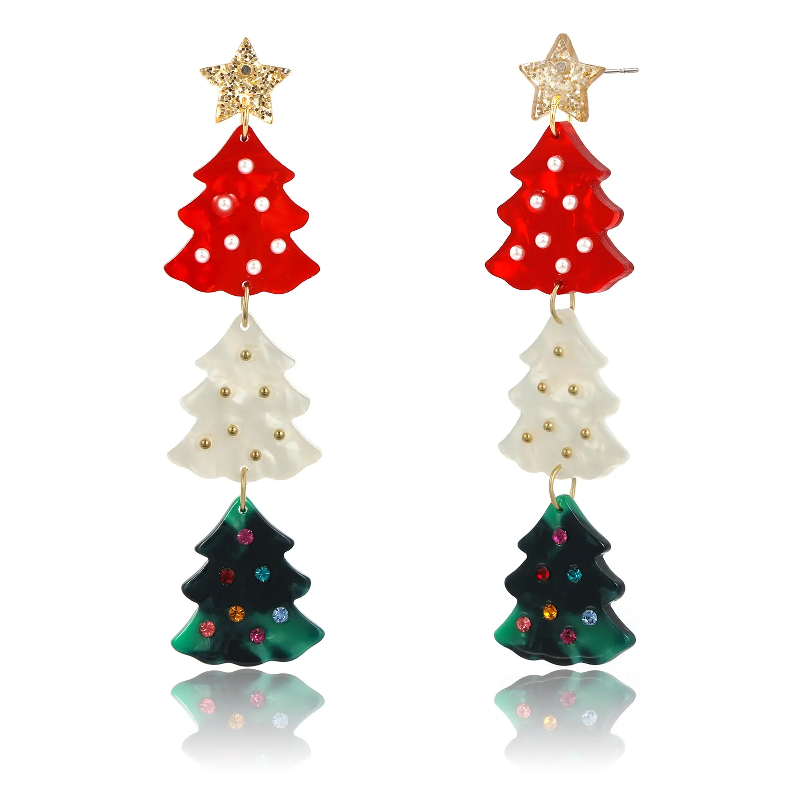 Firopia Christmas Dangle Earrings for Women | Cute Red Cup Gingerbread Man Candy Cane Santa Xmas Tree Xmas Earrings | Holiday Earrings | Christmas Jewelry Gift