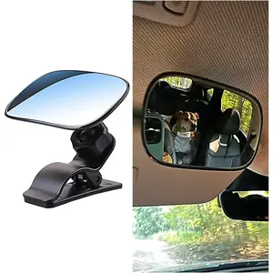 Car Rearview Baby Mirror, Universal Wide Angle Convex Mirror Clip-on Mirrors, Adjustable Convex Safety Rearview Mirrors for Viewing Rear Passengers, Suitable for Most Cars