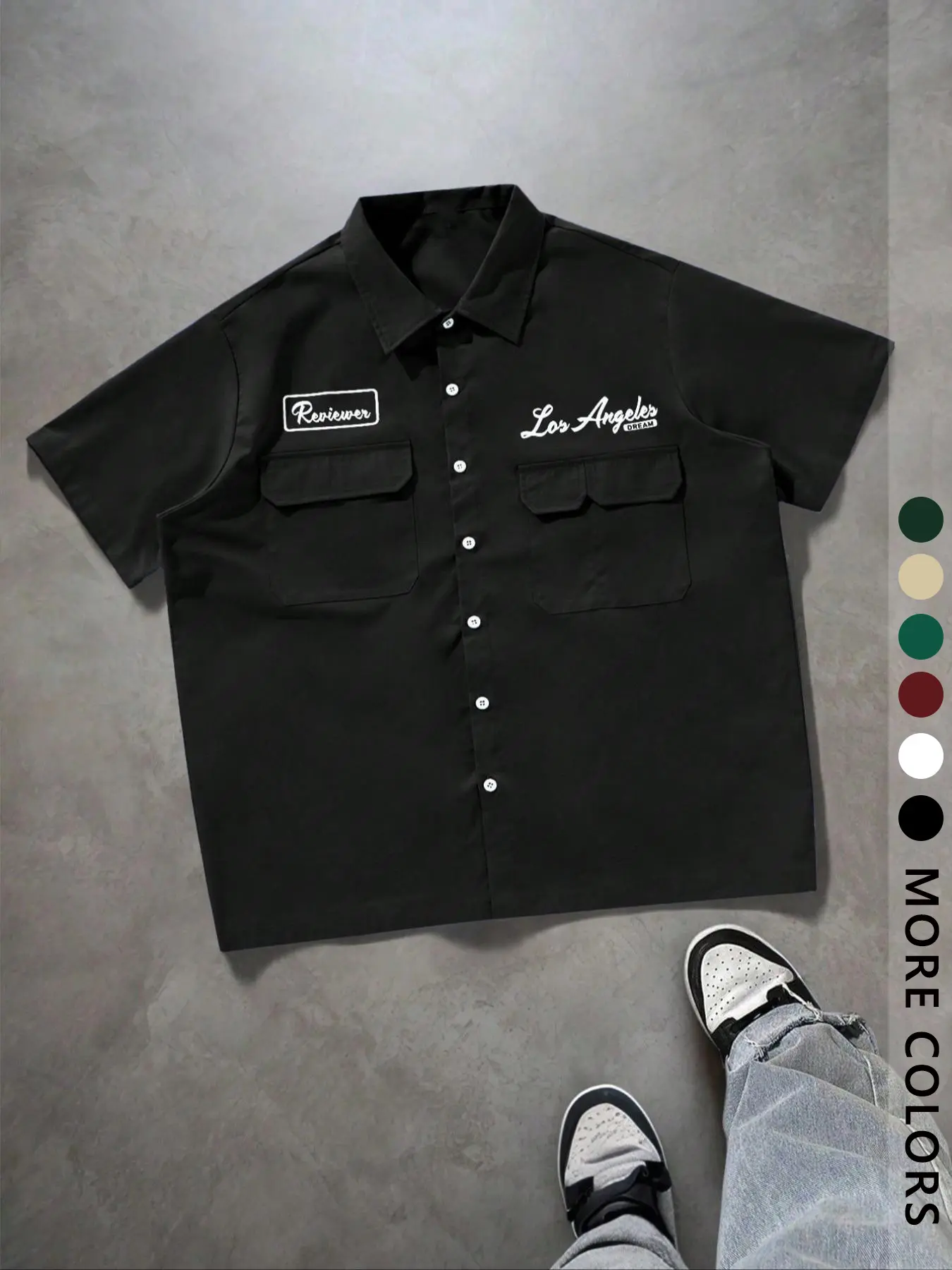 Men's New Casual Fashion Shirt, Casual Button Collared, American Retro Style, Fitted Woven Fabric, Moderate Thickening, Summer Wear, Comfortable & Stylish Design, Casual Button Up, Chic Shirt