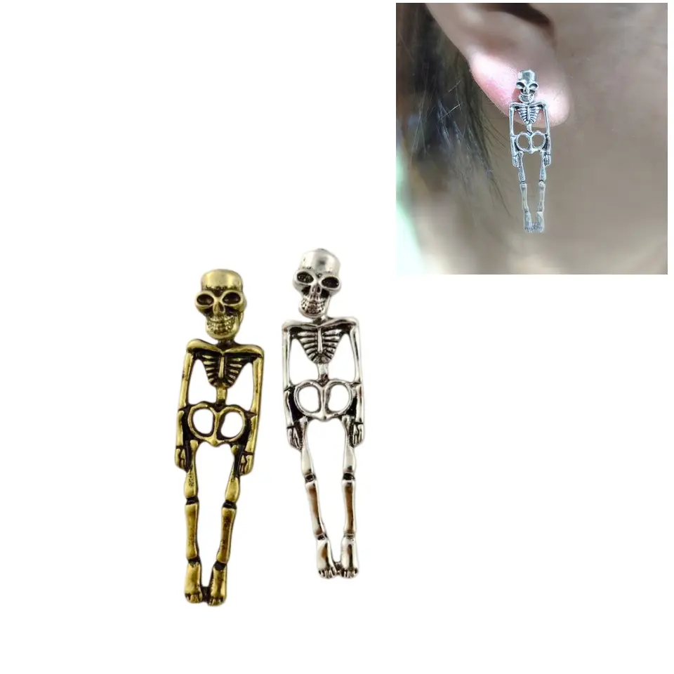 【Back to School】Halloween Skeleton Earrings for Women, Spooky Skull Design, Ideal for Trick‑or‑Treat Night, Halloween Party & Cosplay-MM1