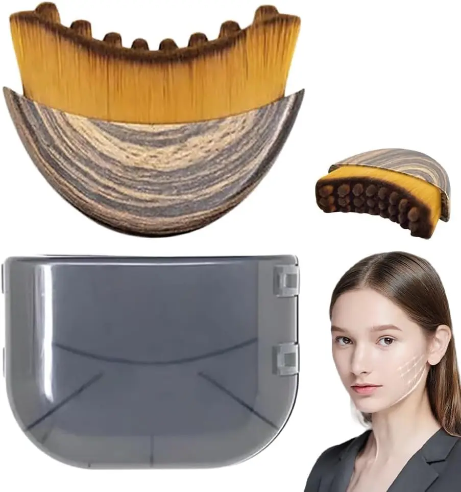 Lymphatic Contour Face Brush & Face Jawline Shaper, Ergonomic Facial Care Instrument for Puffiness Relief and Smoothing, Massager for All Skin Types