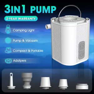 【Camdoor】High Power Air Pump, Electric Pump, Air Pump, Electric Air Pump, Outdoor Mat, Car Camping Mat, Air Mat, Compression Bag, Float, Air Deflator, LED Lantern, USB, Small, Large Capacity Battery, Comes with 5 Types of Nozzles Travel Accessories