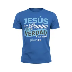 Jesus Es El Camino La Verdad Y La Vida Juan 14:6 Blue T-Shirt for Men size L