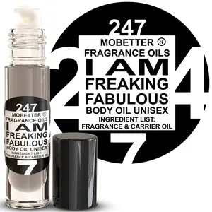 MOBETTER FRAGRANCE OILS I Am Freaking Fabulous 24 7 Perfume Body Oil 1/3 oz roll on Glass Bottle, Strong, Uncut, Travel Size, Long Lasting Perfume Oil