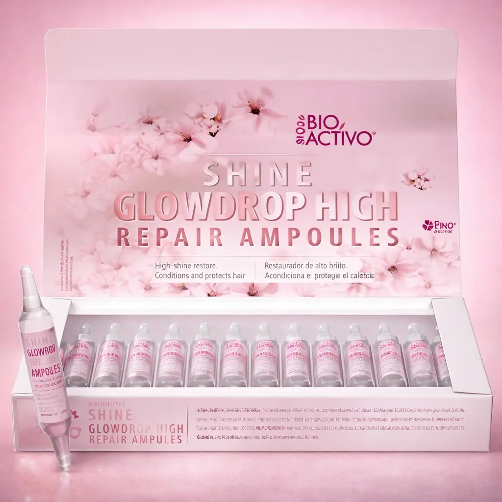 Bio Complex Bio Activo GlowDrop High Shine Hair Oil Ampoules (12-Pack) - Dominican Lightweight Daily Leave-In Haircare, Dry Repair Restore Treatment, Frizz Control, Smooth Silky Strands, Salon-Quality Conditioning Formula for Heat-Styled Locks, Repair Tre