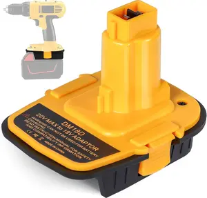 DM18D Battery Adapter for Dewalt 18V Tools, Replace DCA1820 for DeWalt 20V & for Milwaukee M18 Lithium Battery to for DeWalt 18V NiCad & NiMh Battery Tools, with USB Port (1 Pack)