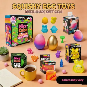 Golden Egg Hunt Easter Bundle - Squishy Easter Fun Set Toys -Various