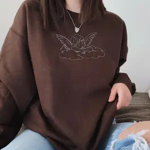 Angel Embroidered Crewneck Sweatshirt