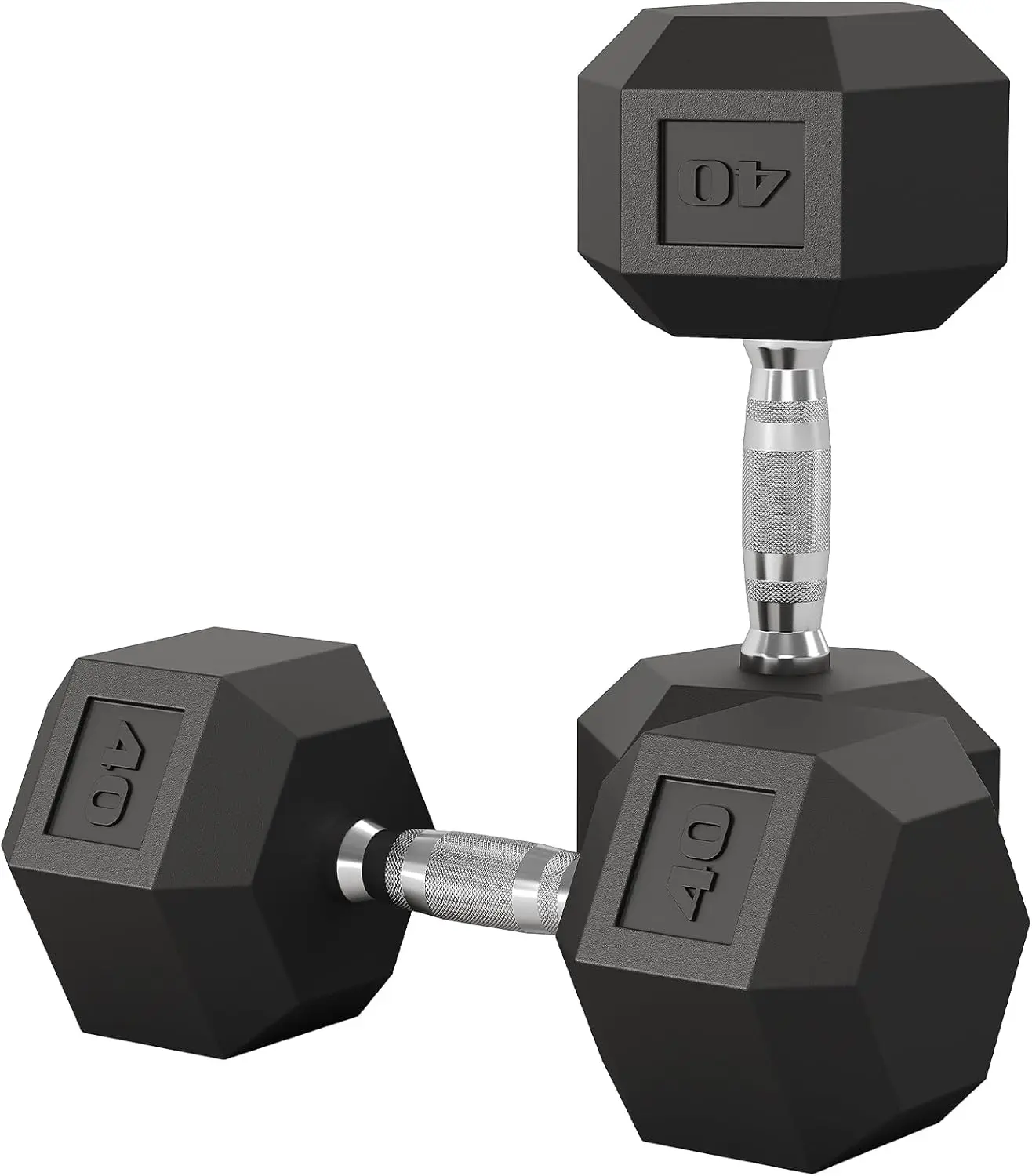 Hex Dumbbell Set of 2, Hand Weights Dumbbells Pair with Cast Iron Core, Rubber Encased Coating and Textured Carbon Steel Handle for Home Gym Strength Training Muscle Exercise Equipment Home Fitness Equipment
