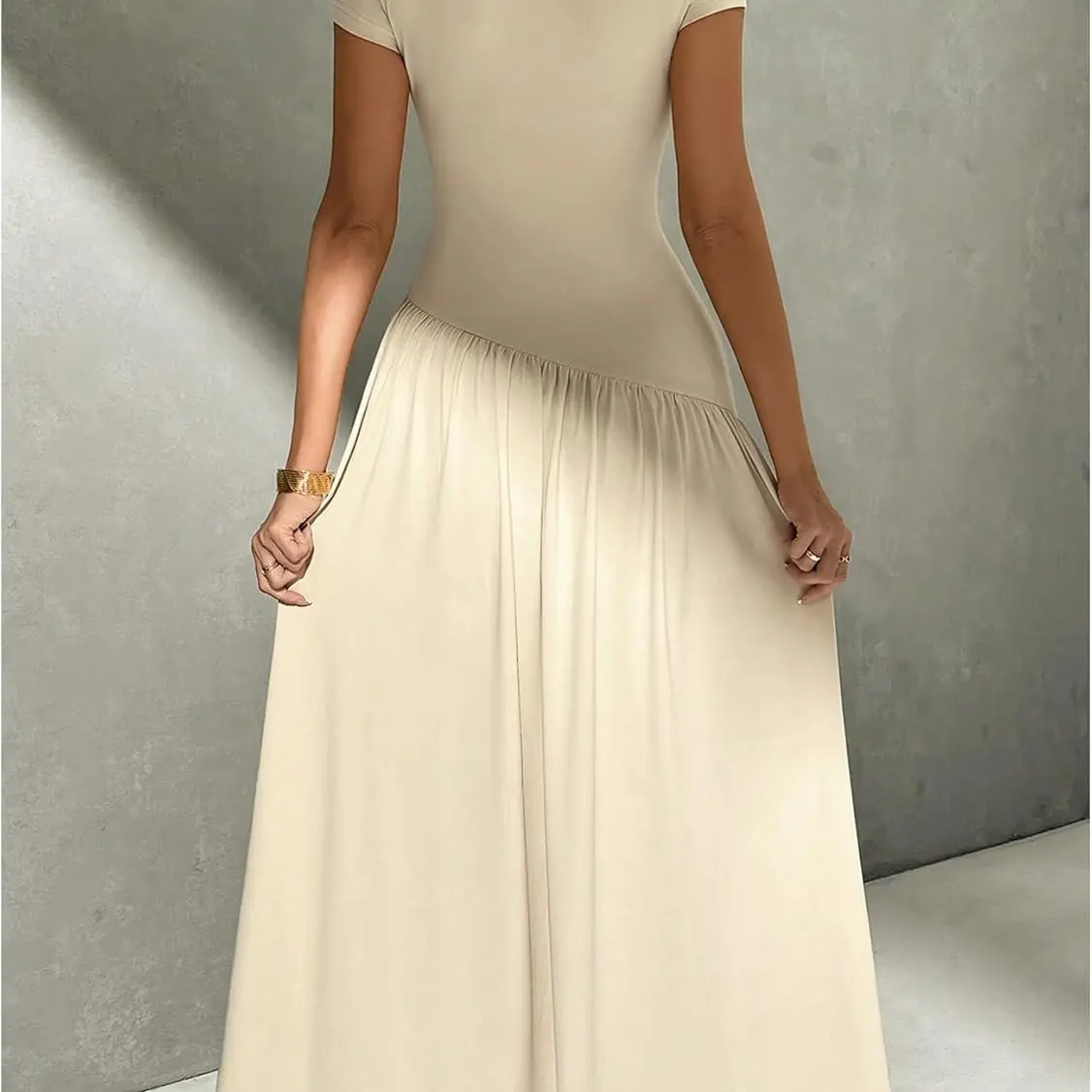 Women's Summer Maxi Dress Modest Mock Neck Cap Sleeve A Line Flowy Elegant  Long Dresses for Casual & Semi Formal Events - TikTok Shop