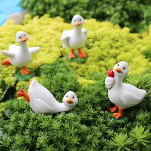 4pcs Resin Duck Statue Set, Cute Bonsai Figurines, Home Decor, Garden Ornament, Indoor Outdoor Use, Unique Design, Durable Material