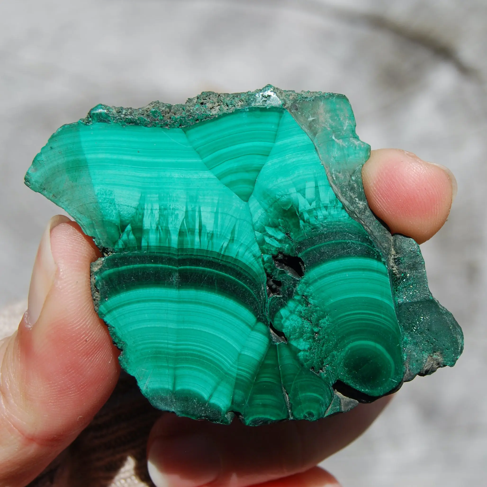 2.75in 54g AAA Natural Malachite Gemstone Slab, Congo m2