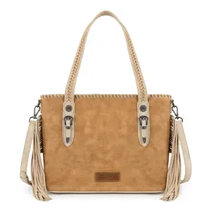 Wrangler Tote Bag for Women - Western Shoulder Bag with Leather Tassels
