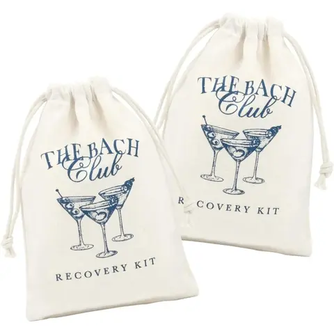 10pcs The Bach Club Hangover Kit Party Goodie Bags 5x7 Inch Navy Blue Drawstring Bachelorette Birthday Party Favors Girls Trip Supplies Party Favor Gifts