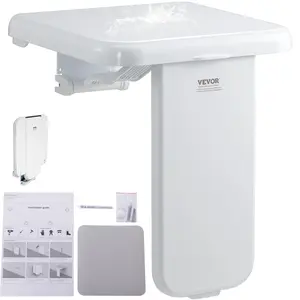 VEVOR Folding ABS Shower Seat,  15.7'' x 16.7'' Unfolded, Wall Mounted Fold Up Shower Bench with 440 lbs Load Capacity, Space Saving Fold Down Shower Chair for Seniors Pregnant Women Children Adults