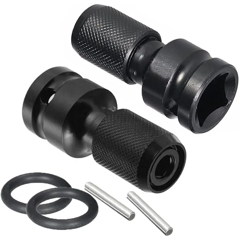 JIVENOTE 2 count 1/2 inch Squae Dive to 1/4 inch Hex Female Socket Adapte Convete Chuck Adapto fo Ai and Electic  Wench  Dill atchet Wench