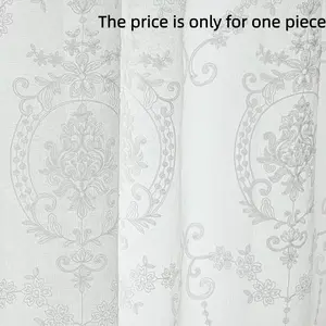 1pc Embroidered Tulle Curtains, Luxury European Sheer Window Curtain for Living Room, Hall Rideaux Voil, Elegant Home Decoration Curtain