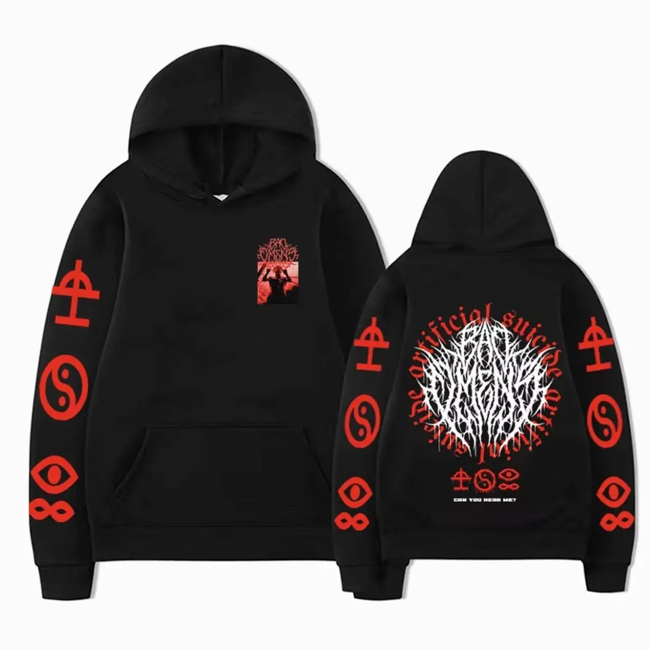Limited Bad Omens Band Tour 2023 American Music Double Sided Print Hoodie Men Women Vintage Hip Hop Rock Hoodies Y2K Sweatshirts