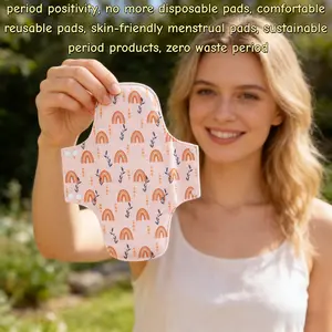 Reusable Graphene Lined Sanitary Pad, Feminine Hygiene Products, Washable Cloth Care Pad, Leak-Proof Fabric, Safe Buckle Closure, Soft Textile, Low Allergy Material, Zero Waste, Soft & Leakproof