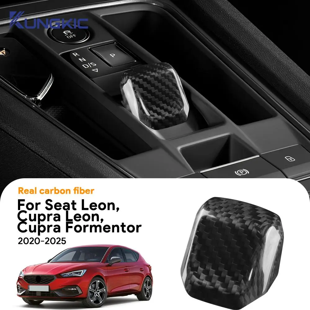 2026 New Real Dry Carbon Fiber For Seat Leon MK4/Cupra Leon/Cupra Formentor 2020 2021 2022 2023 2024 2025 LHD RHD Gear Shift Konb Trim For your Cars