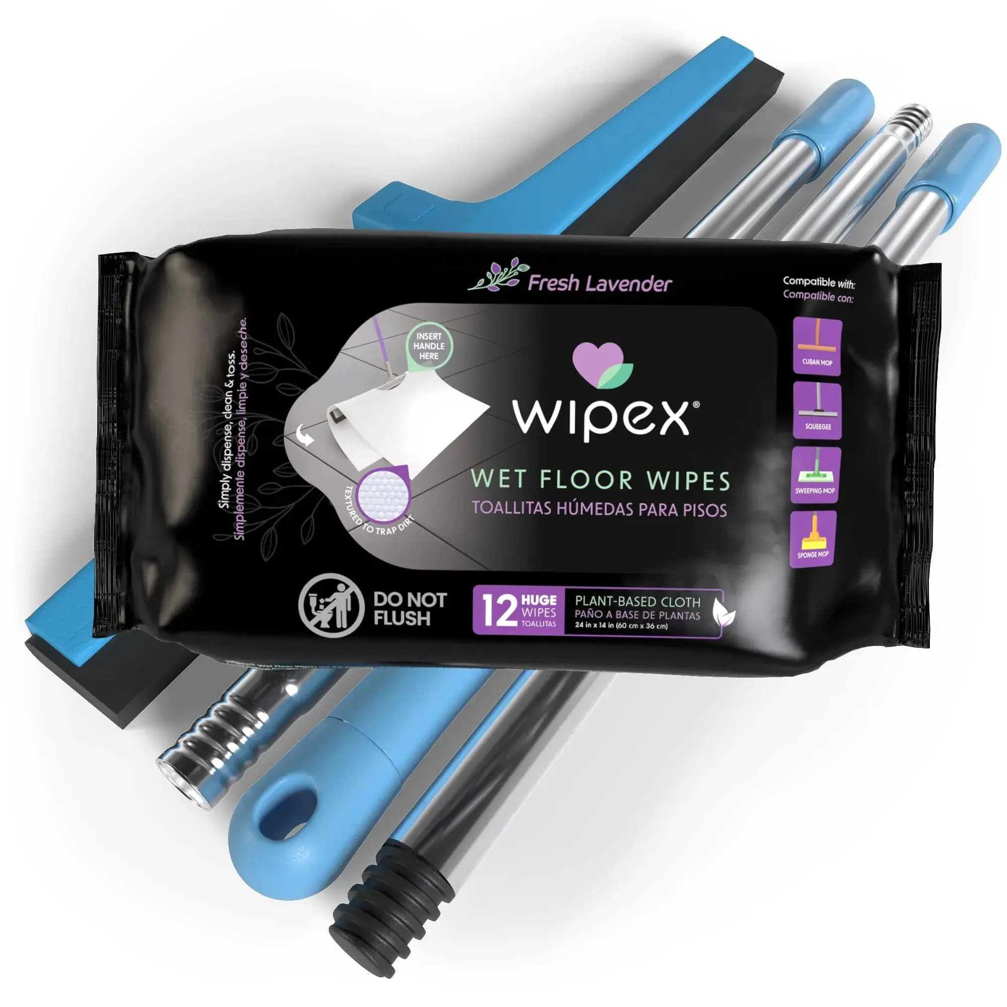 Wipex Earth-Friendly XL Wet Mop Wipes | Ultimate Plastic-Free Floor Cleaning Pads