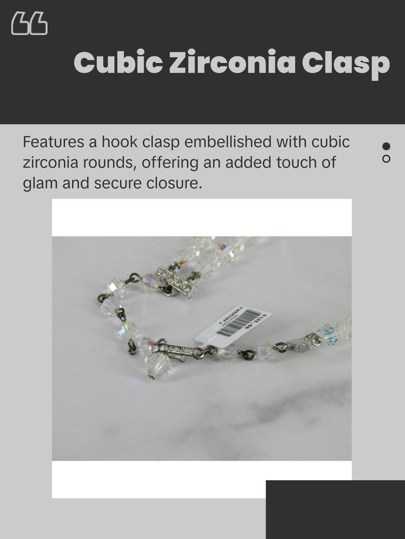 Silver Necklace With Faceted Clear Glass Beads