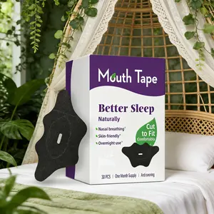 Mouth Tape for Better Sleep 30 PCS Black Anti Snoring Sticker Gentle Adhesion One Month Supply with Lip Masks Breathable Design Comfortable Fit Sports Accessories