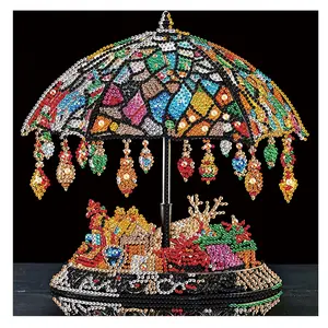 Colorful Gemstone Umbrella Lamp, 5D Special Shape Diamond Handmade Mosaic Art Kits for Adults, DIY Diamonds Paintings Art for Home Wall Decor Gift