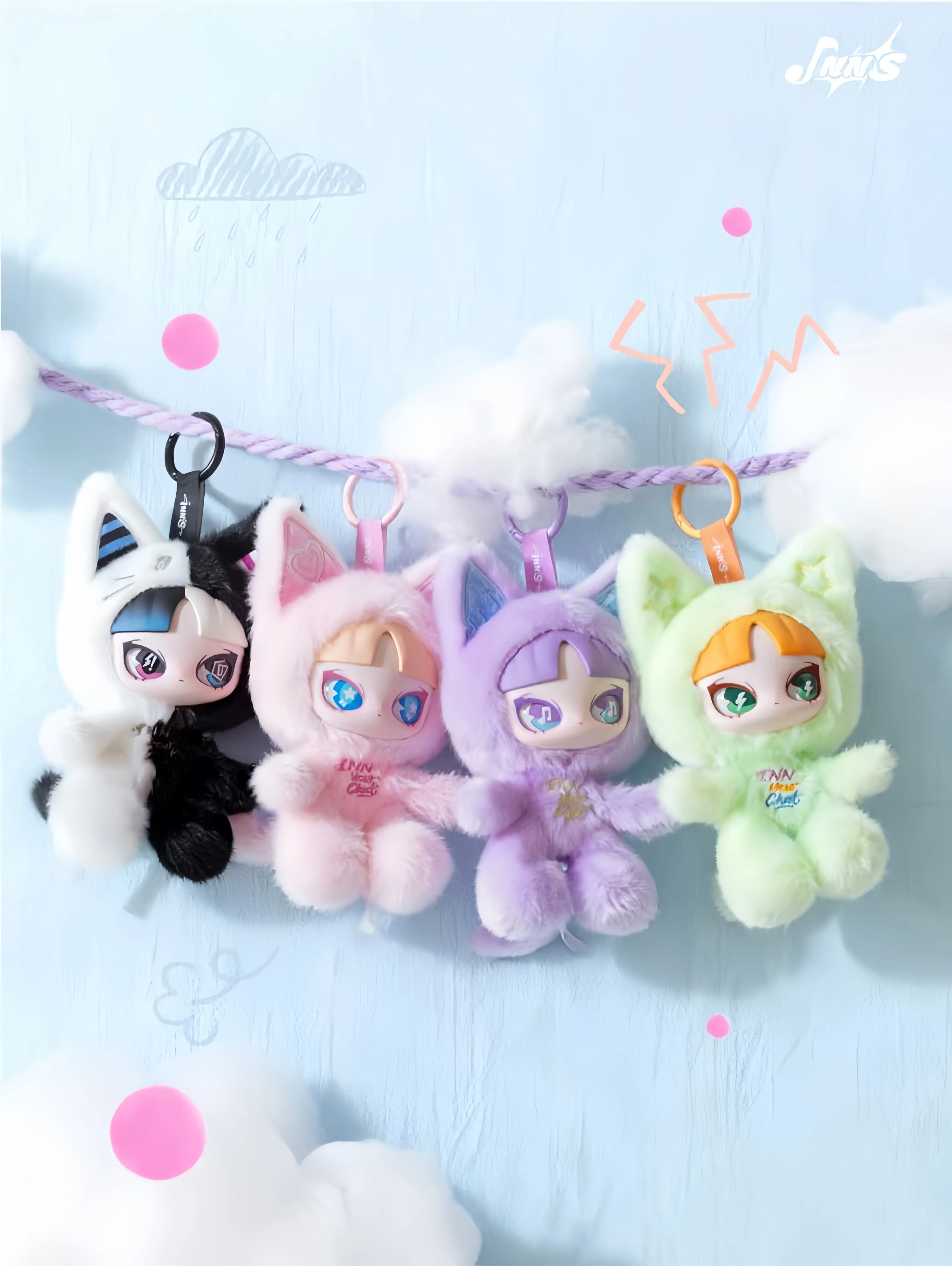 CN  INNS- Claw Chat Room series Mystery Boxes Bag Pendant Bunny Plush Dolls Soft Collectibles