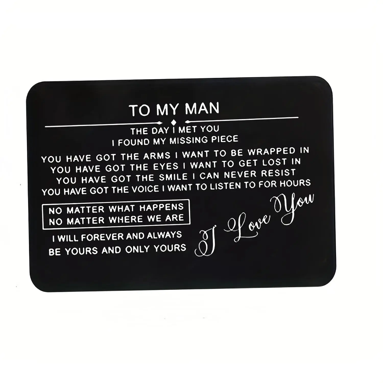To My Man Card, Birthday Card for Boyfriend, Anniversary Card for Husband, Personalized Letter Card, Custom Message Card, Gift for Him, Wedding Card, Inspirational Greeting Card, Quote Cards, Card Design