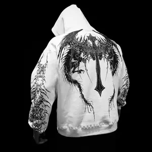 Unique Cool Outdoor Loose Sweatshirt for Men, Autumn and Winter Fleece Sweatshirt, Printed Casual Long Sleeve Pullover Hoodie Crewneck thermal long sleeve
